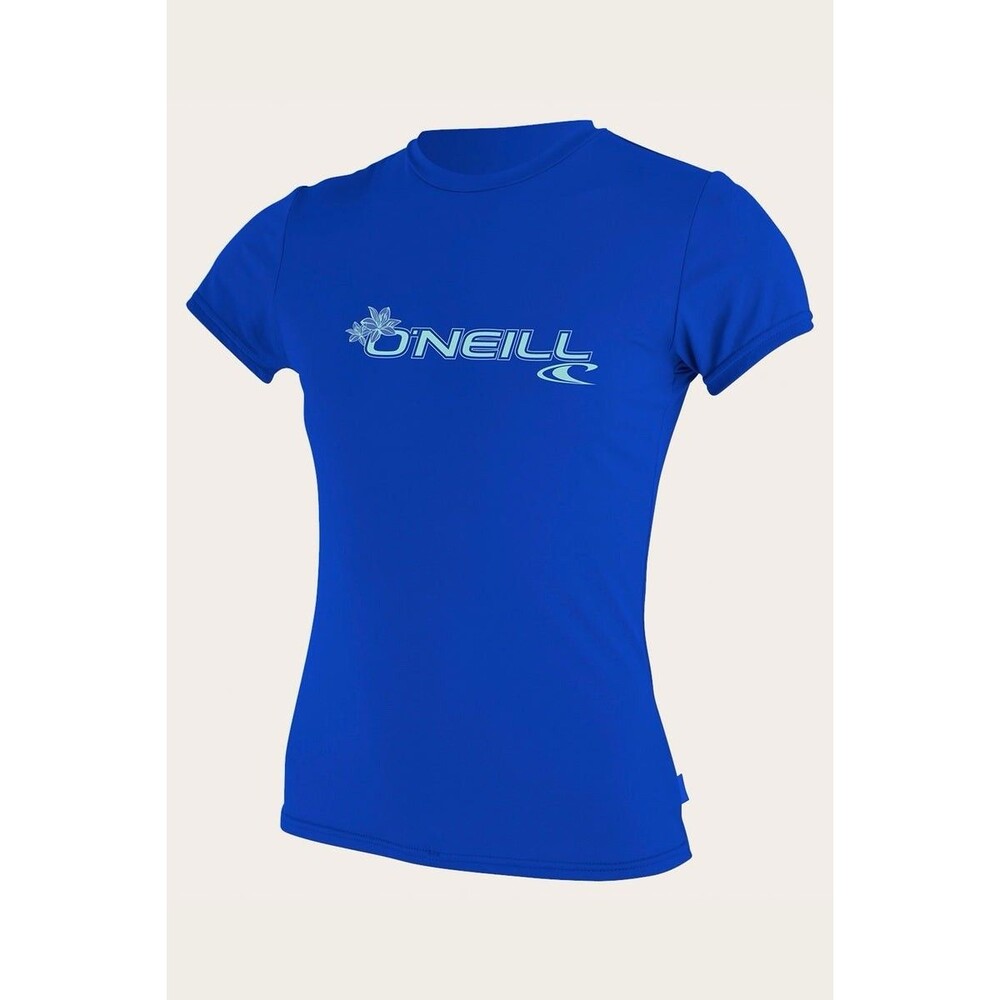 Oneill Surfing Sun Shirt Short Sleeve Wonens M Blue NWT UPF 50 Slim Fit Stretch